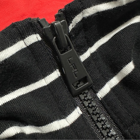 LRL Ralph Lauren Active Women's Medium Black White Striped Full Zip Jacket - Picture 8 of 14